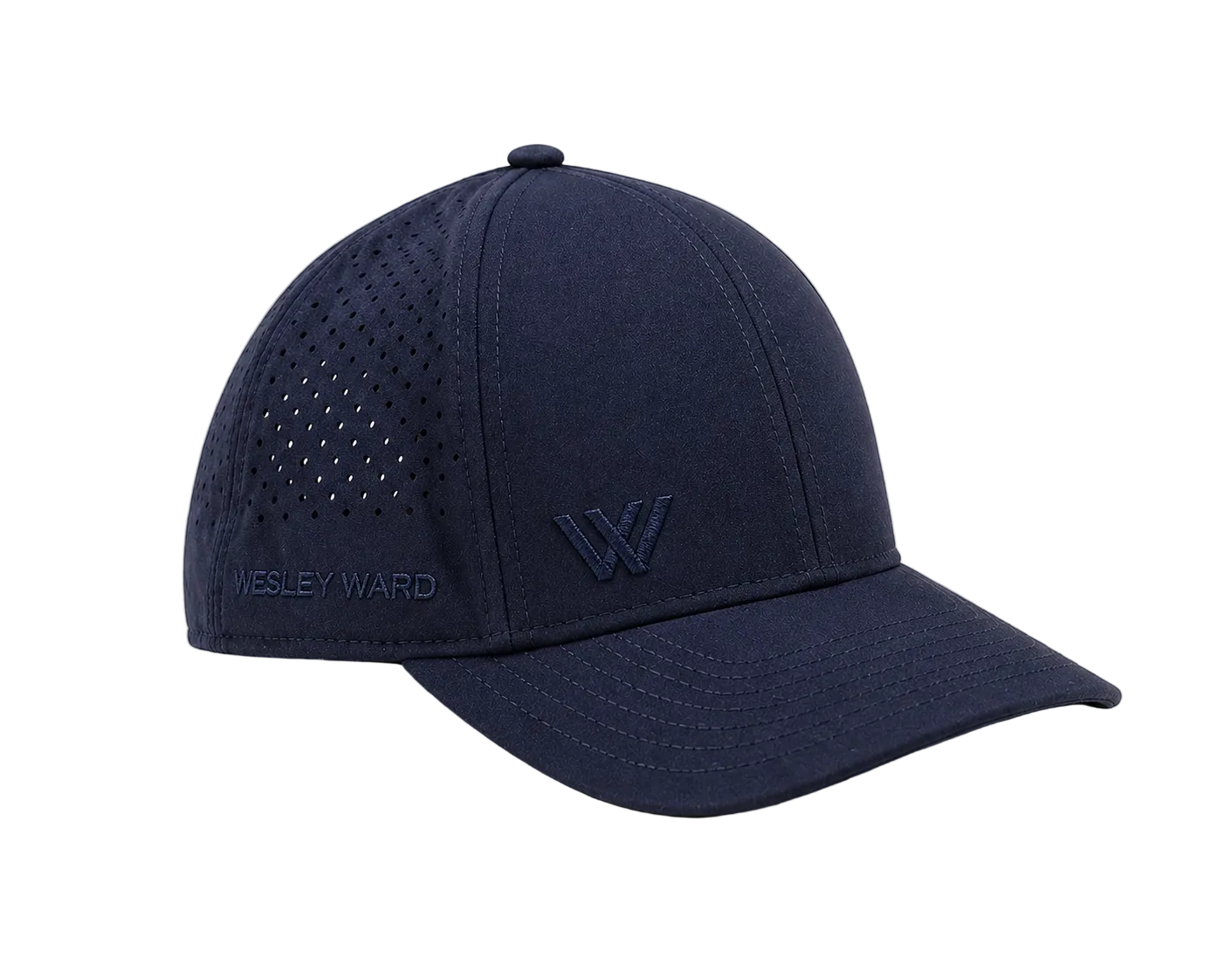 Navy blue golf hat with tonal logo